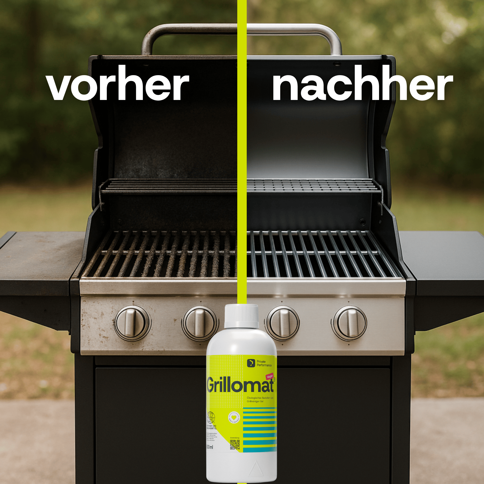 Grillomat Anwendung Grill vorher nachher