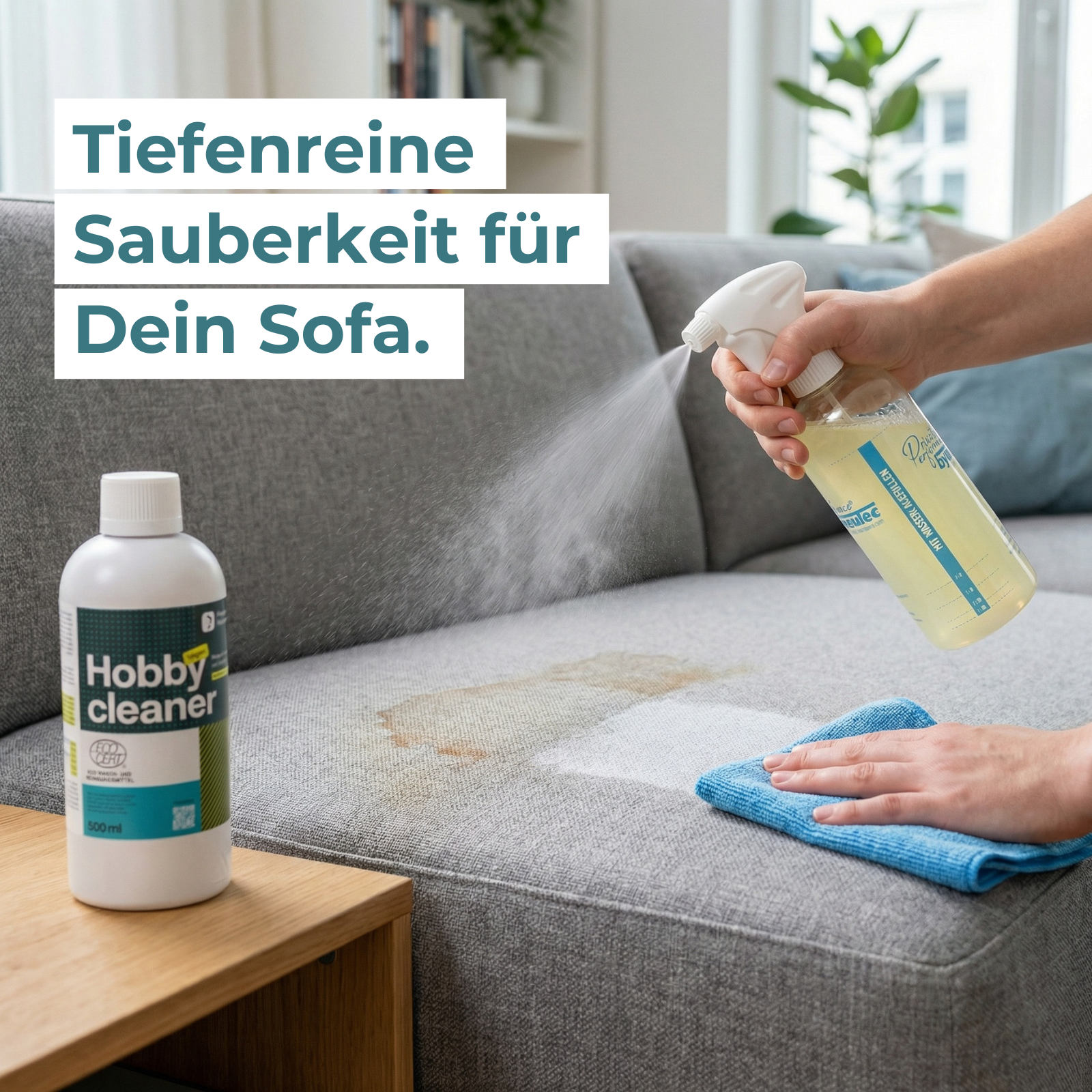 Sofa-Reinigung mit Hobbycleaner