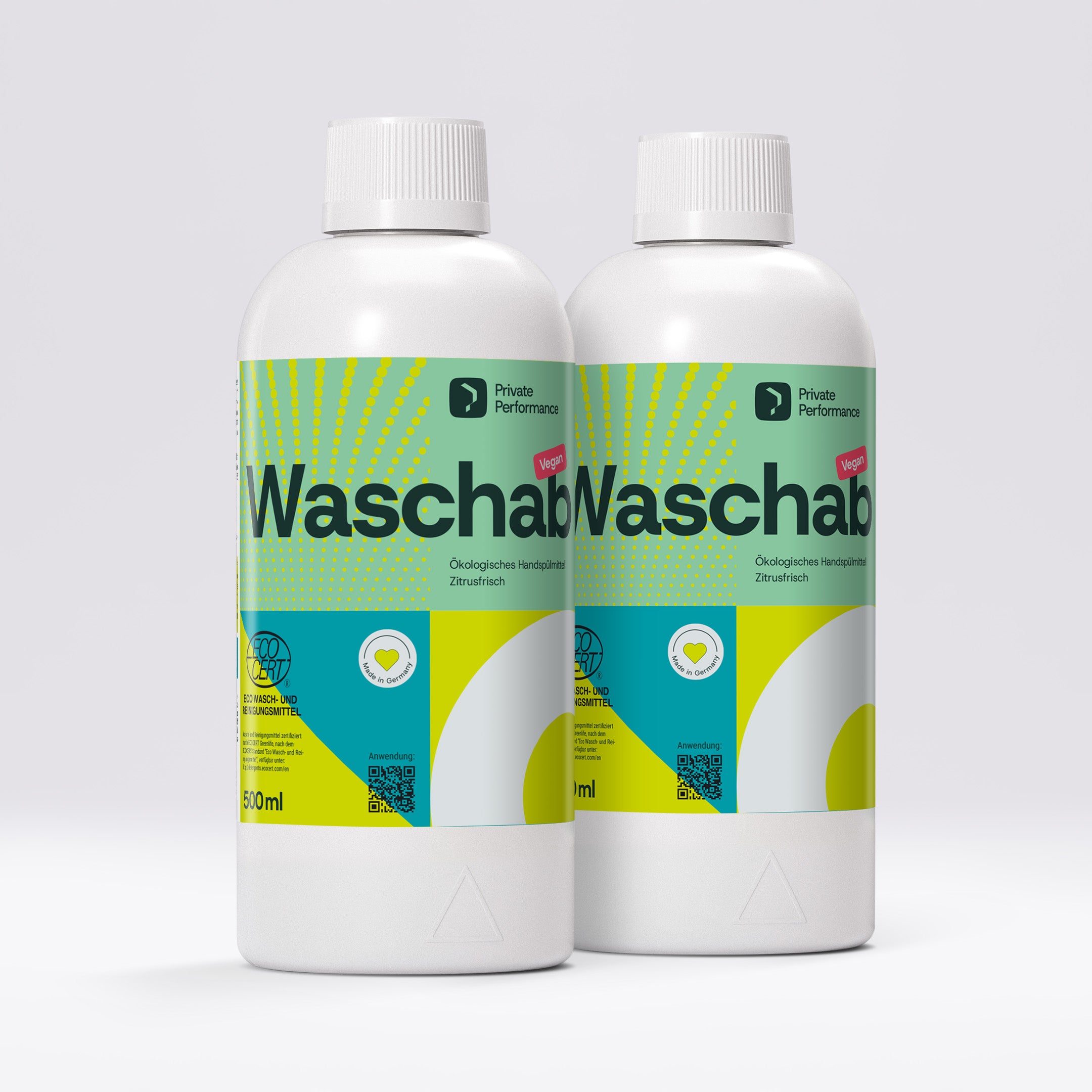 Waschab Doppelpack (Handspülmittel) - Das ECOCERT zertifizierte Handspülmittel mit Zitrusduft, sehr gute Hautverträglichkeit